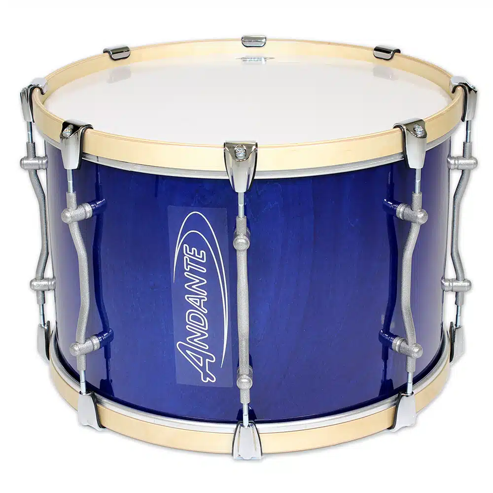 Andante 18 x 12 Pro Style Tenor Drum with Silver Hardware 6 Lacquer Colors