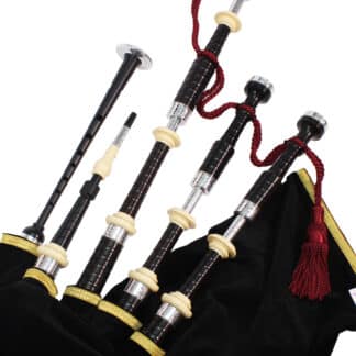 McCallum AB4D Bagpipes: Imitation Ivory Mounts - Celtic or Thistle