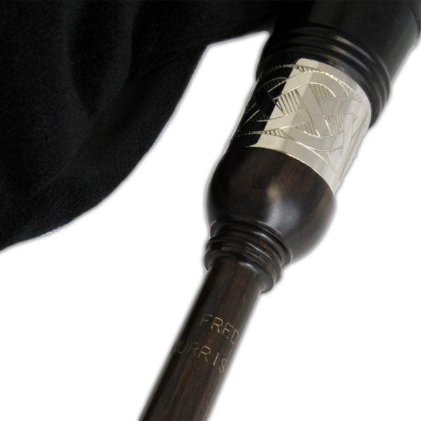 Shows Fred Morrison name on smallpipe chanter