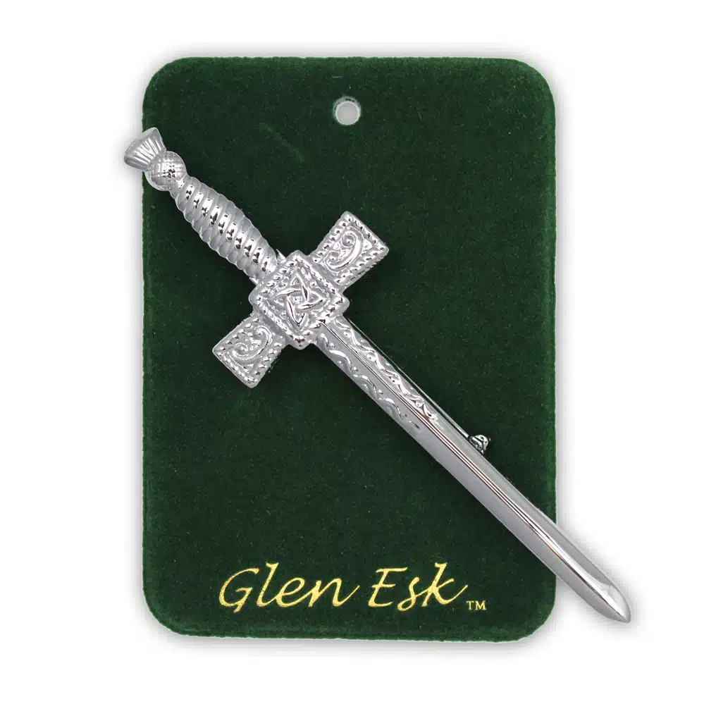 Thistle Sword Kilt Pin - Chrome (Glen Esk) - Henderson Imports